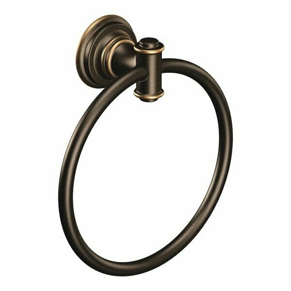 C S I Donner Moen Ellsworth Series Towel Ring, 6 in Dia Ring, 22 lb, Aluminum/Zinc, Mediterranean Bronze DN9186BRB